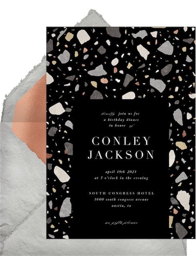 23rd birthday ideas: Terrazzo Invitation