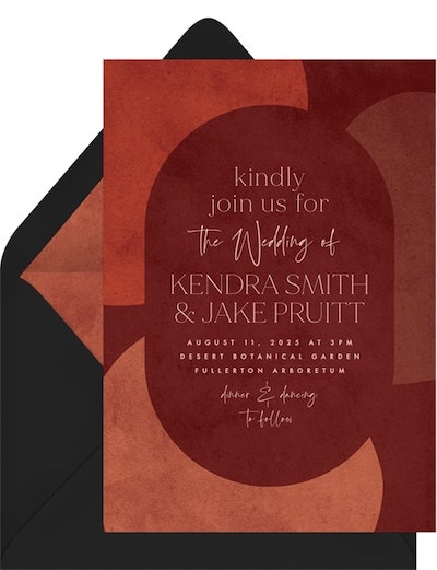 Boho wedding invitations: Textured Bold Shapes Invitation