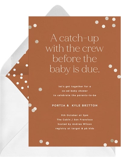 Coed baby shower: The Crew Invitation