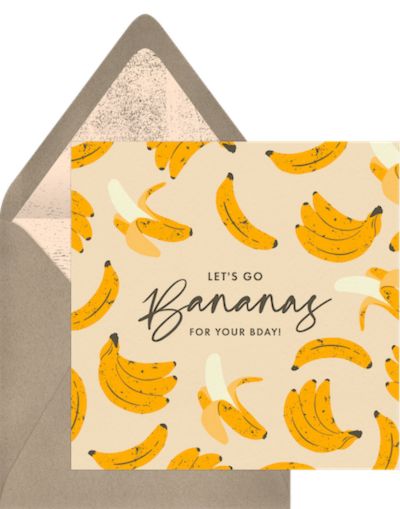 Free birthday cards: Things Are Bananas Card