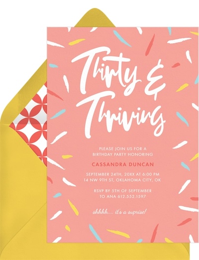 30th birthday invitations: Thirty & Thriving Invitation