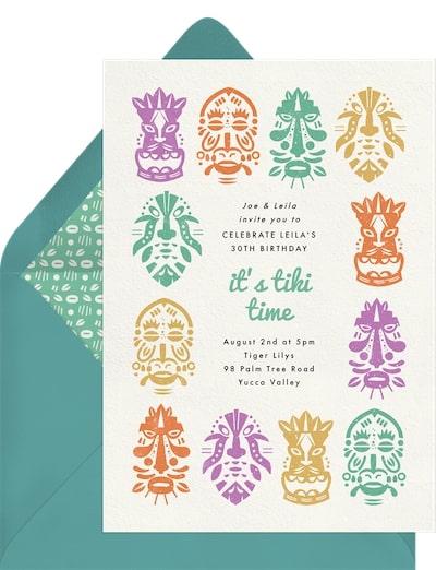 Summer party invitations: Tiki Totems Invitation