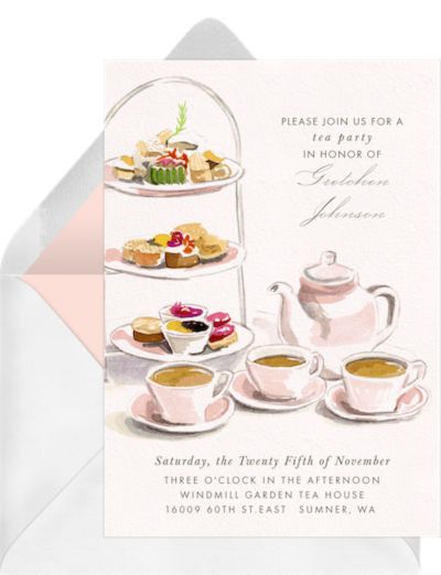 High tea party ideas for adults: Time for Tea Invitation
