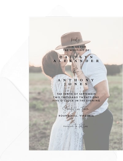 Classic wedding invitations: Tonal Overlay Invitation