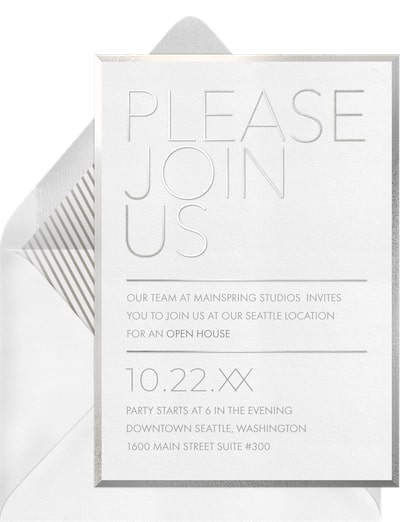 Open house invitation: Tone on Tone Invitation