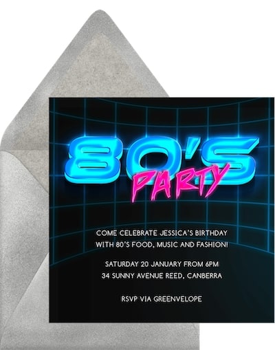 Totally 80's Invitation