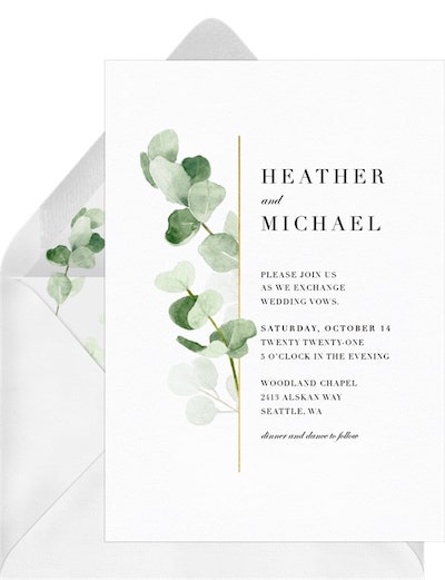 Touch of Eucalyptus Invitation