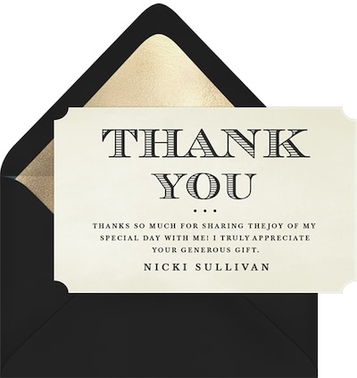 Traditional Cutout Thank You Note