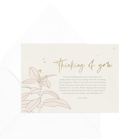 Thinking of you messages: Tranquil Thoughts Card