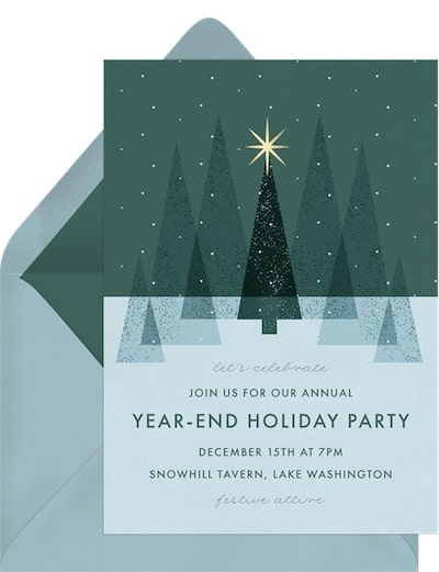 Christmas theme ideas: Triangle Tree Forest Invitation