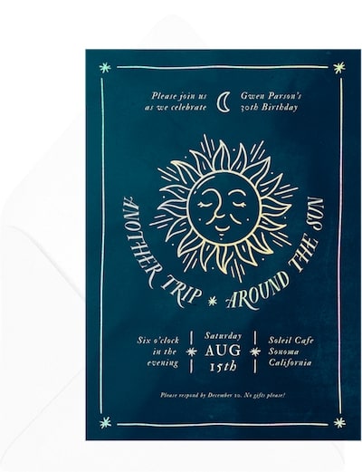 Trip Around The Sun Invitation