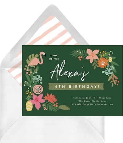 Tropical Flowers Invitation