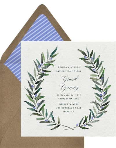 Luncheon invitation: Tuscan Laurels Invitation