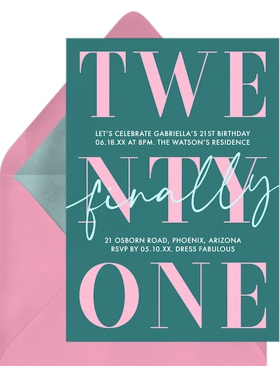 21st birthday invitations: Twenty One Finally Invitation
