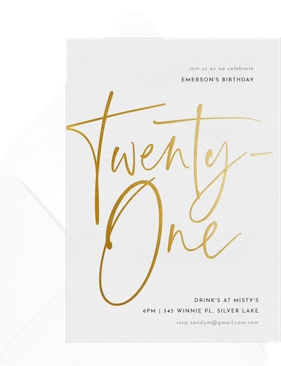 Twenty One Invitation