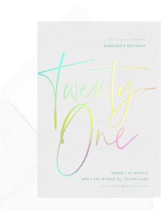21st birthday party ideas: Twenty One Invitation