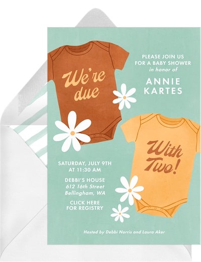 Twin Onesies Invitation