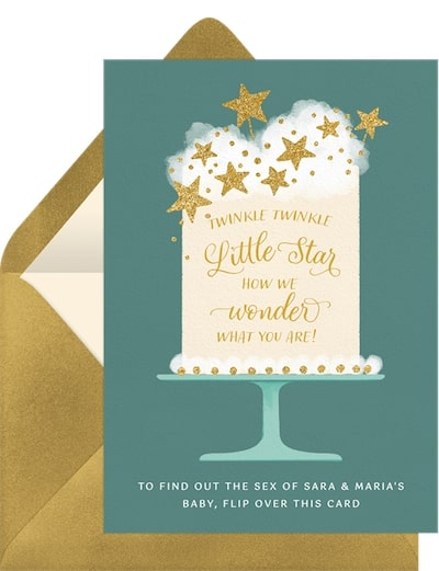 Digital pregnancy announcement: Twinkle Little Star Cake Announcement