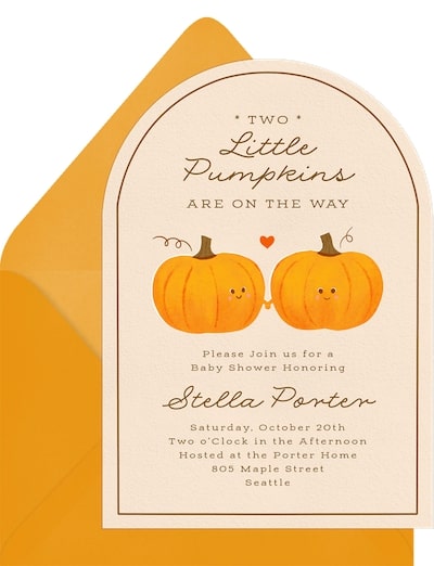 Two Little Pumpkins Invitation