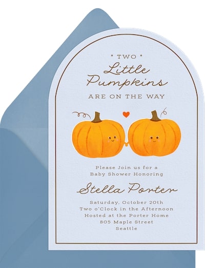 Two Little Pumpkins Invitation