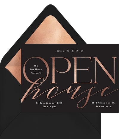 Typographic Open House Invitation