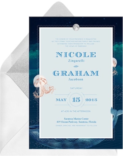 Beach wedding ideas: Underwater Romance Invitation
