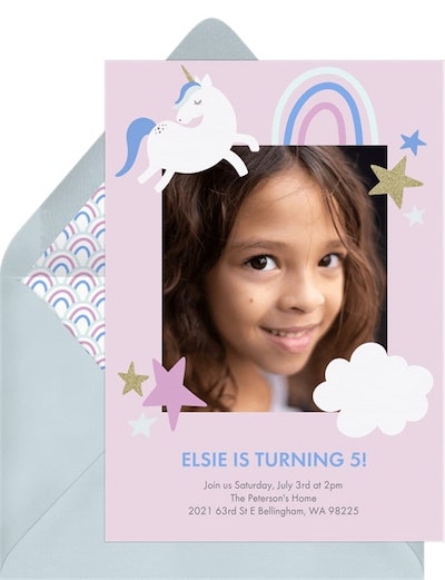 Unicorn Rainbow Invitation