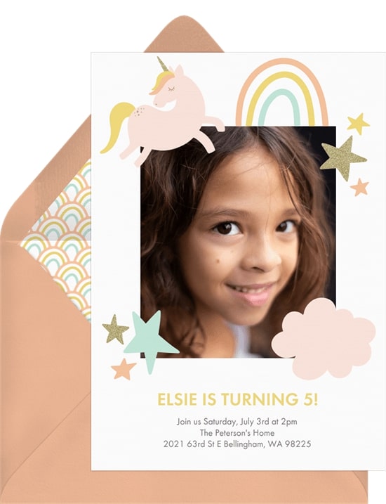 Unicorn Rainbow Invitation