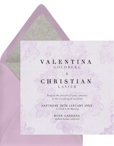 What to include in wedding invitation: Valencia Invitation
