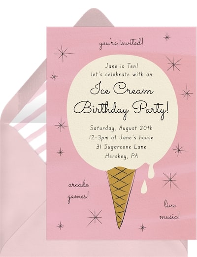 Vanilla Cone Invitation