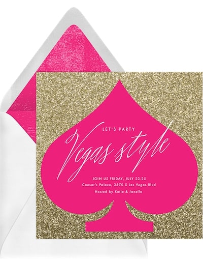 Wild bachelorette party ideas: Vegas Style Invitation