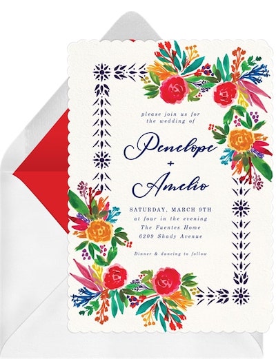 Wedding table decorations: Vibrant Bouquet Invitation