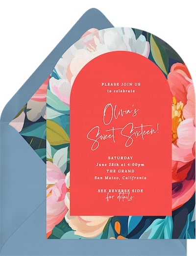 Vibrant Floral Arch Invitation