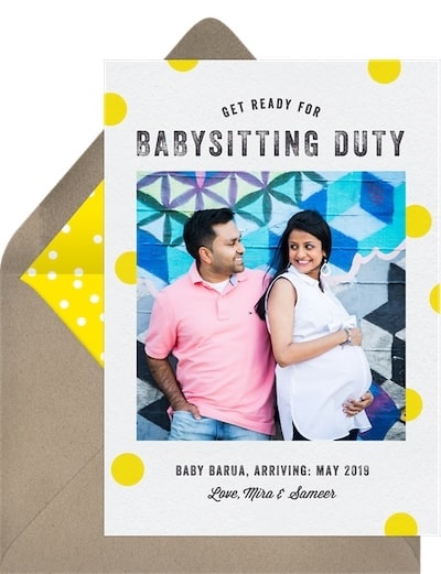 Digital pregnancy announcement: Vibrant Polka Dots Announcement