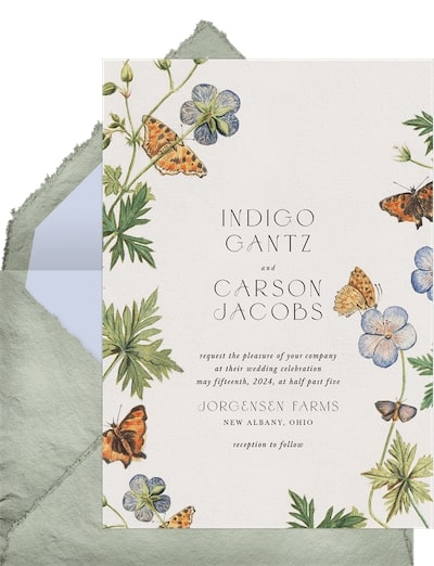 Happily ever after party invitations: Vintage Butterflies Invitation