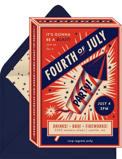 Vintage Fireworks Invitation