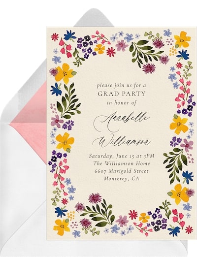 Graduation party invitation wording: Vintage Florals Invitation