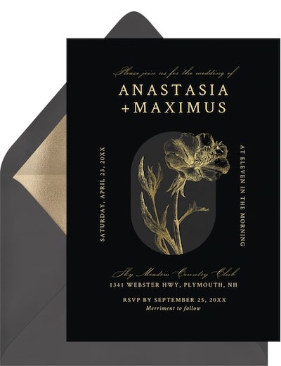 Wedding theme ideas: Vintage Flower Invitation