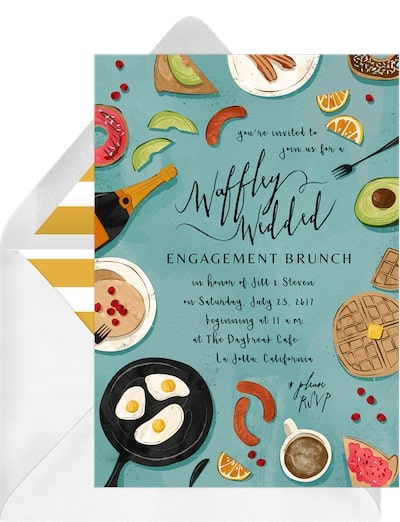Engagement party ideas: Waffley Wedded Invitation