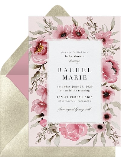 Watercolor Anemone Invitation
