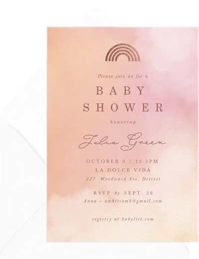 Baby shower checklist: Watercolor Clouds Invitation