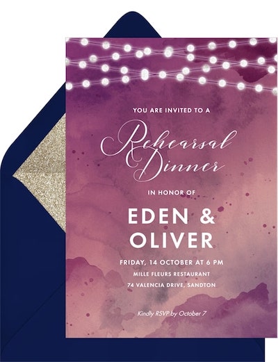 Watercolor Lights Invitation
