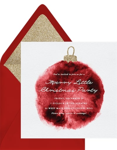 Watercolor Ornament Invitation