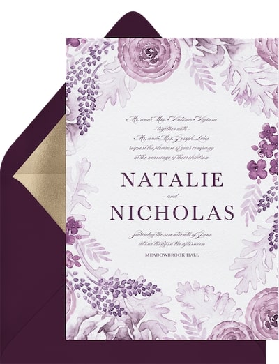 Spring wedding invitations: Watercolor Romance Invitation