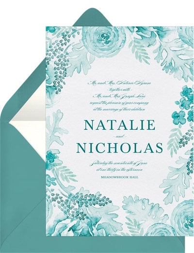 Wedding theme ideas: Watercolor Romance Invitation