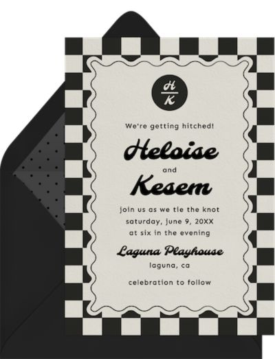 Wavy Checkers Invitation