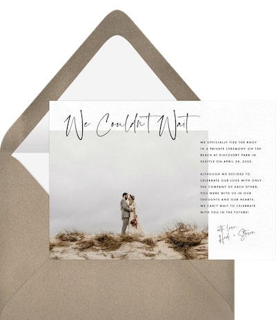 We Couldn't Wait Announcement