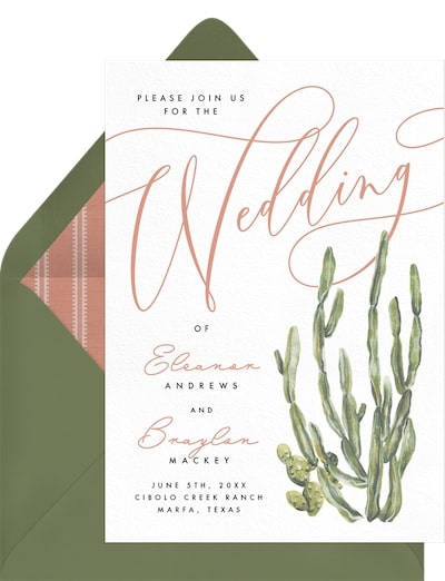 Wedding Cactus Invitation