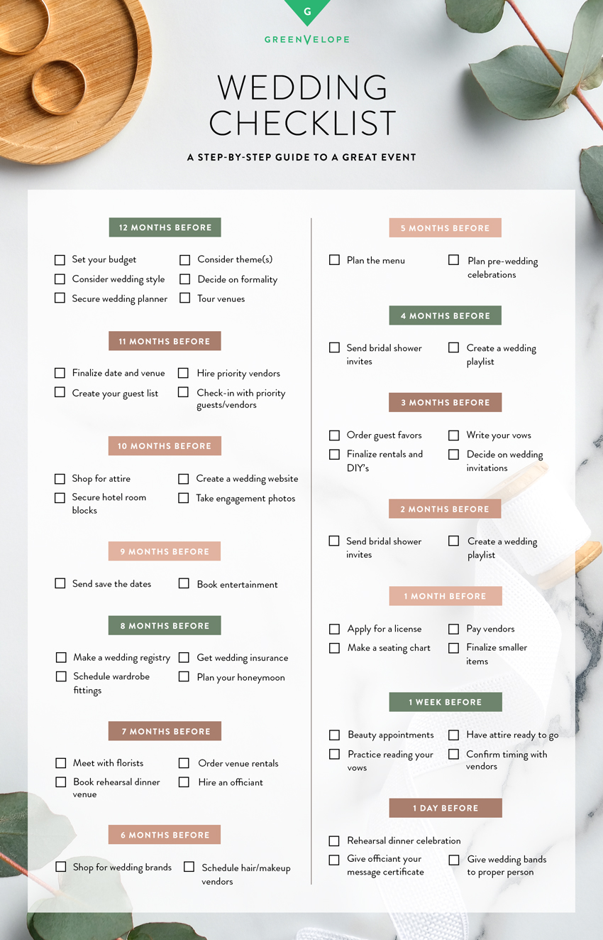 Printable wedding checklist to manage your wedding planning to-dos