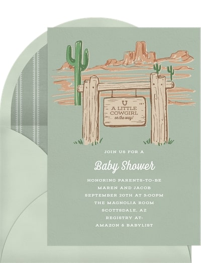 Cowboy theme baby shower: Western Baby Invitation